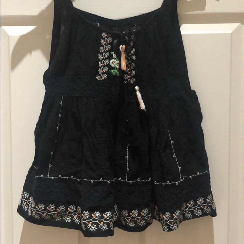 Free People Boho knitted Black Top😍🖤 - Picture 2 of 5
